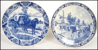 Two 20th century Delft ceramic wall hanging charge
