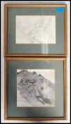Two framed and glazed watercolour paintings signed by Murrison RA depicting Scafell Fall and the