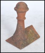 A vintage 19th century / 20th century architectural terracotta roof pitch tile having unusual