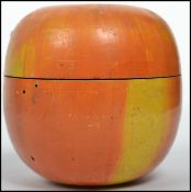 A believed 19th century Georgian turned fruit wood tea caddy in the form of an apple. Measures 9