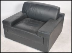 A retro 20th century black leather Italian made mo