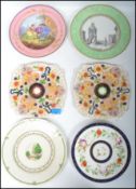 A collection of 19th century and other Victorian cabinet plates to include a floral and cobalt