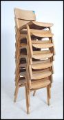 A set of six 1950/60's beech and bentwood stacking