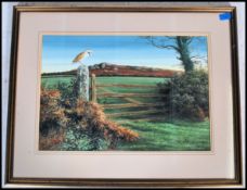 David Parry: An original framed and glazed water colour painting depicting a view of Cornwall having