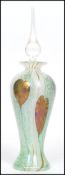 An Okra studio glass limited edition perfume bottle in the form of a baluster vase decorated in