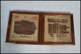 2 exceptional 19th century framed and glazed needlepoint samplers to include Family of Samuel