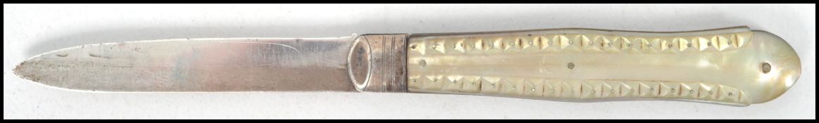 A 19th century hallmarked silver Victorian fruit knife bearing hallmarks for Sheffield 1867 makers
