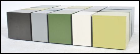 A retro 20th century low coffee table by Habitat, constructed with different coloured panels