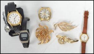 A collection of vintage watches to include a Monde lacking strap, Sekonda, Lorus etc along with