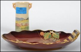 A stunning Carlton Ware ' Rouge Royale ' pin dish in the Spider Web pattern together with a Royal