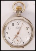 A vintage 20th century F Nelle Corbach gentleman's pocket watch with loop bail and crown winder to