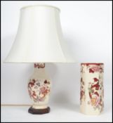 A vintage 20th century Masons table lamp decorated in the Mandalay pattern raised on an octagonal
