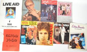 A collection of vintage music memorabilia and ephemera to include 1960s 70s and 80s to include an