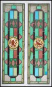 A pair of stunning 19th century leaded glass panels in the manner of William Morris, fitted with