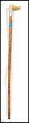 A 19th century Victorian silver collared walking stick cane having a shaped ivory handle. Hallmarked