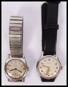 A mid century  services issue? swiss wristwatch with stainless steel case and expanding strap having