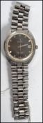 A vintage Omega automatic Seamaster Cosmic stainless steel gentleman's wristwatch having a black and