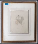 A 19th century portrait study of a young female in pencil and pastels signed to the corner EGG