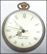 An unusual glass and brass convex glass fish eye roman style bal clock with roman numeral chapter