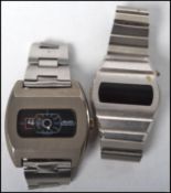 A vintage 1970s Buler Super-Nova Swiss gentleman's wrist watch the rounded rectangular black dial