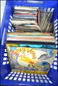 A collection of vintage vinyl  lp long play records and 45rpm singles to include ABBA, Elton John,