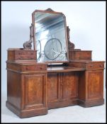 A large and Impressive Victorian  burr walnut inverted breakfront dressing table. The dressing table