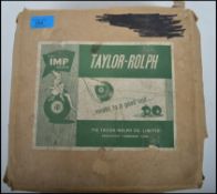 A set of four vintage 20th century lawn bowls by Taylor Rolph complete in original box with