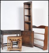 A collection of 20th century reproduction oak furniture by Jaycee, to include corner unit,
