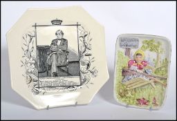A 19th century Victorian octagonal plate depicting ' The Right Hon Benjamin Disraeli, Earl Of