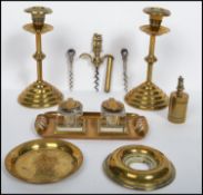 A group of vintage 20th century brass ware to incl