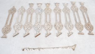 A good set of 19th century cast iron painted balustrade / staiway uprights. Each painted white