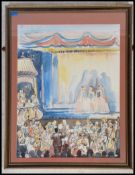 A group of four original Olga Miksche water colour paintings entitled Forcrem at Collioure, There'