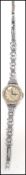 A vintage 20th century ladies 18ct white gold marcasite diamond ladies wrist watch, fitted with a
