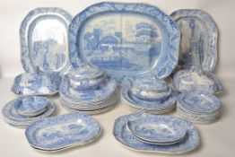 A 19th century Spode blue and white Castle Pattern extensive dinner service consisting of one very