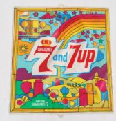 A vintage 1970's retro blow up pop art American cushion for Seagrams whisky. Vivid decoration for