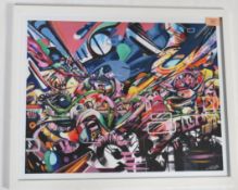 A graffiti urban art print after Bristol Street artist Minto entitled Colour Smash 2014 9/10. Framed