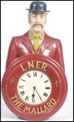 A superb large 20th Century Railway inspired wall mounted clock constructed out of fiberglass, the