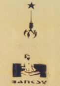 A graffiti urban art stencil print after Bristol Street artist Banksy entitled Grab A DJ And Make