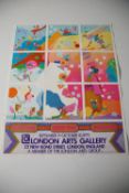 An original mid century Peter Max London Arts Group exhibition poster for the London Art Gallery