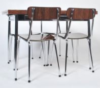 An original  retro 1970's Belgian Tavo dining table raised on chrome supports (  with the rare