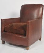 A good 1930's Art Deco French club armchair upholstered in a faux leather. The chair of good shape