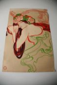 A pair of 20th century Art Nouveau Splash posters, each with scenes of Art Nouveau ladies bearing