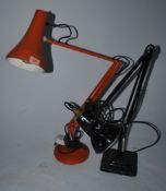 A vintage mid 20th century Herbert Terry 2 step square base anglepoise Industrial desk lamp with