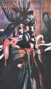 A graffiti urban art print after Bristol Street artist SPZero76 entitled Tribal Girl 2013 10/20