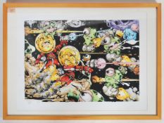 A graffiti urban art print after Bristol Street artist Cheo entitled Uranus Is Under Attack 2011