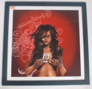 A graffiti urban art print after Bristol Street artist SPZero76 entitled Queen Of Hearts 2013.