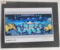 A graffiti urban art  print after Bristol Street artist Banksy entitled From The West Side To The