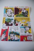 A 20th century Pop Art Poster in the form of a comic book being entitled SEX WAR SEX CARS SEX