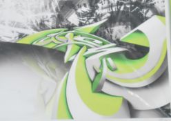 A graffiti urban art print after Bristol Street artist Zase entitled Dirty Drift Green 2013 No 7/20.