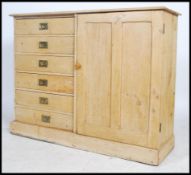 A stunning late 19th century / early 20th century bleached pine housekeepers cupboard / sideboard